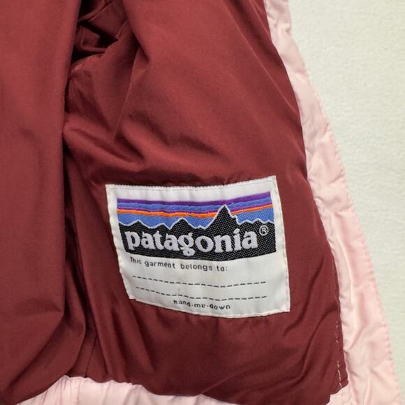 Patagonia Baby Puff Rider Quilted Puffer Jacket‎ Hooded Elbow Patch Sz. 6 Months - Picture 9 of 11